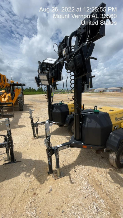 2022 Allmand NLV3GR (4) LED Light Fixture 350W, 23' Vertical Mast, 3kW Prime, Towable, Deep Sea L401, Leveling Jacks, Yanmar T4F 5.8hp