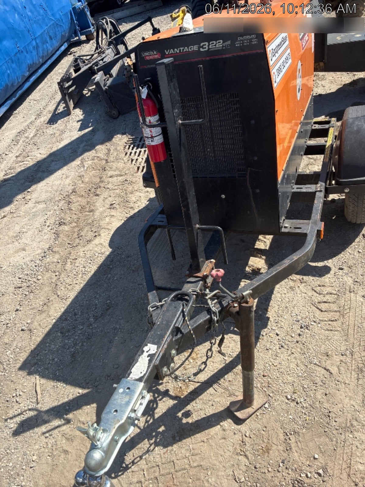 2021 Lincoln Electric Vantage 322 Vantage 322 Ready Pak 3 w/ Decals, ORANGE (includes trailer, cable rack, fender light kit) NO Telematics