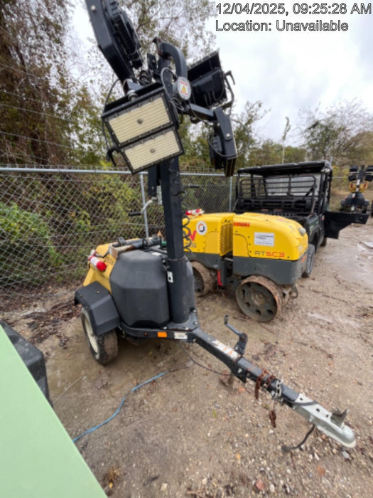 Allmand NLV3GR (4) LED Light Fixture 350W, 23' Vertical Mast, 3kW Prime, Towable, Deep Sea L401, Leveling Jacks, Yanmar T4F 5.8hp