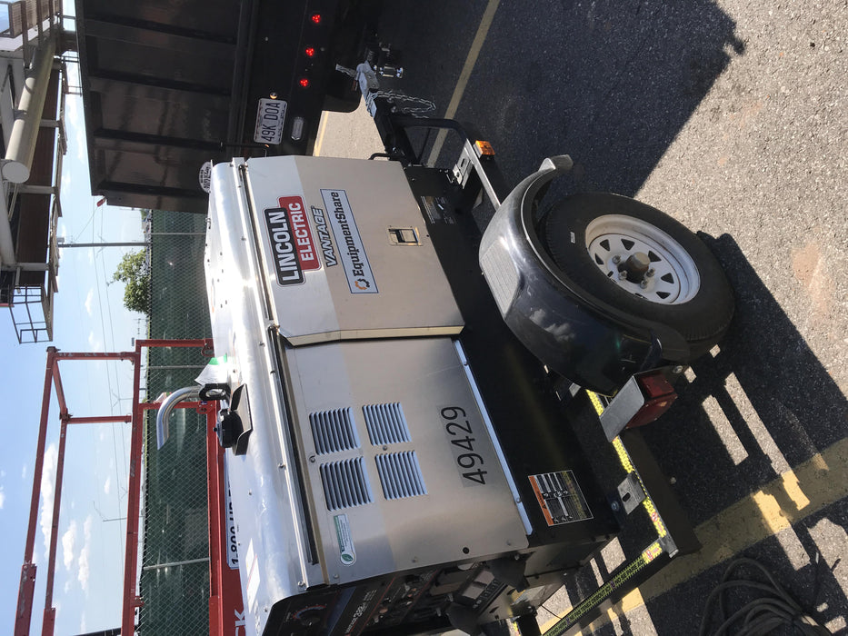 2019 Lincoln Electric Vantage 322 Ready-Pak 3, Two Wheel Trailer, Fender and Light Kit, Cable Rack