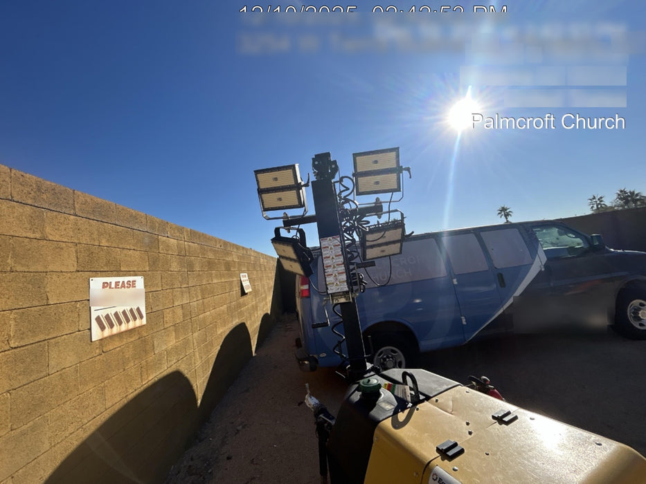 2022 Allmand NLV3GR (4) LED Light Fixture 350W, 23' Vertical Mast, 3kW Prime, Towable, ES Decals, T3