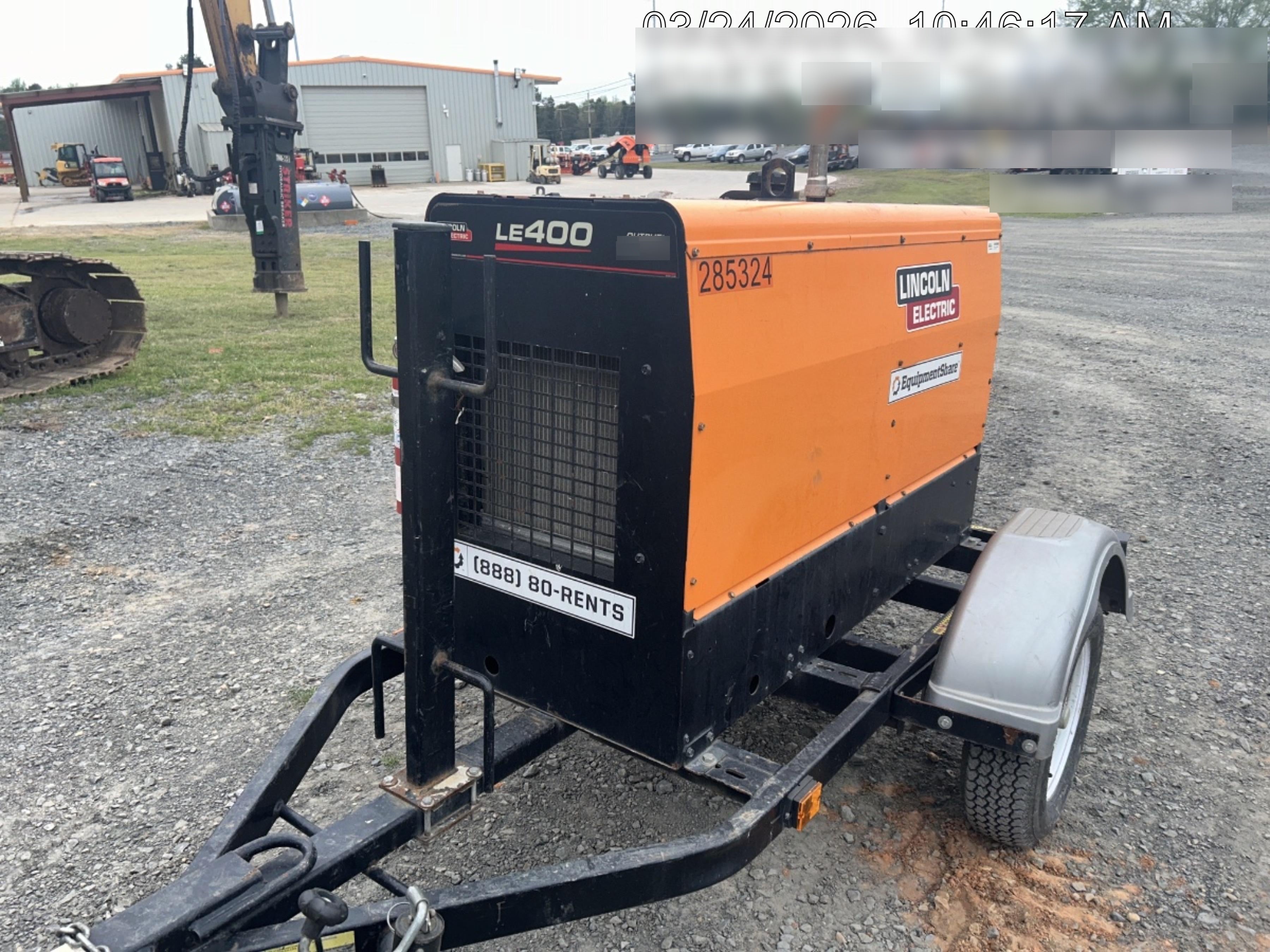 2022 Lincoln Electric LE400 Kubota V1505, Trlr, Cable Rack, Light Kit, ES Decals, T3
