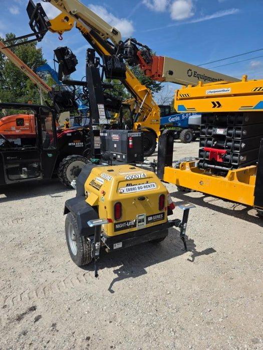 2022 Allmand NLV3GR (4) LED Light Fixture 350W, 23' Vertical Mast, 3kW Prime, Towable, Deep Sea L401, Leveling Jacks, Yanmar T4F 5.8hp