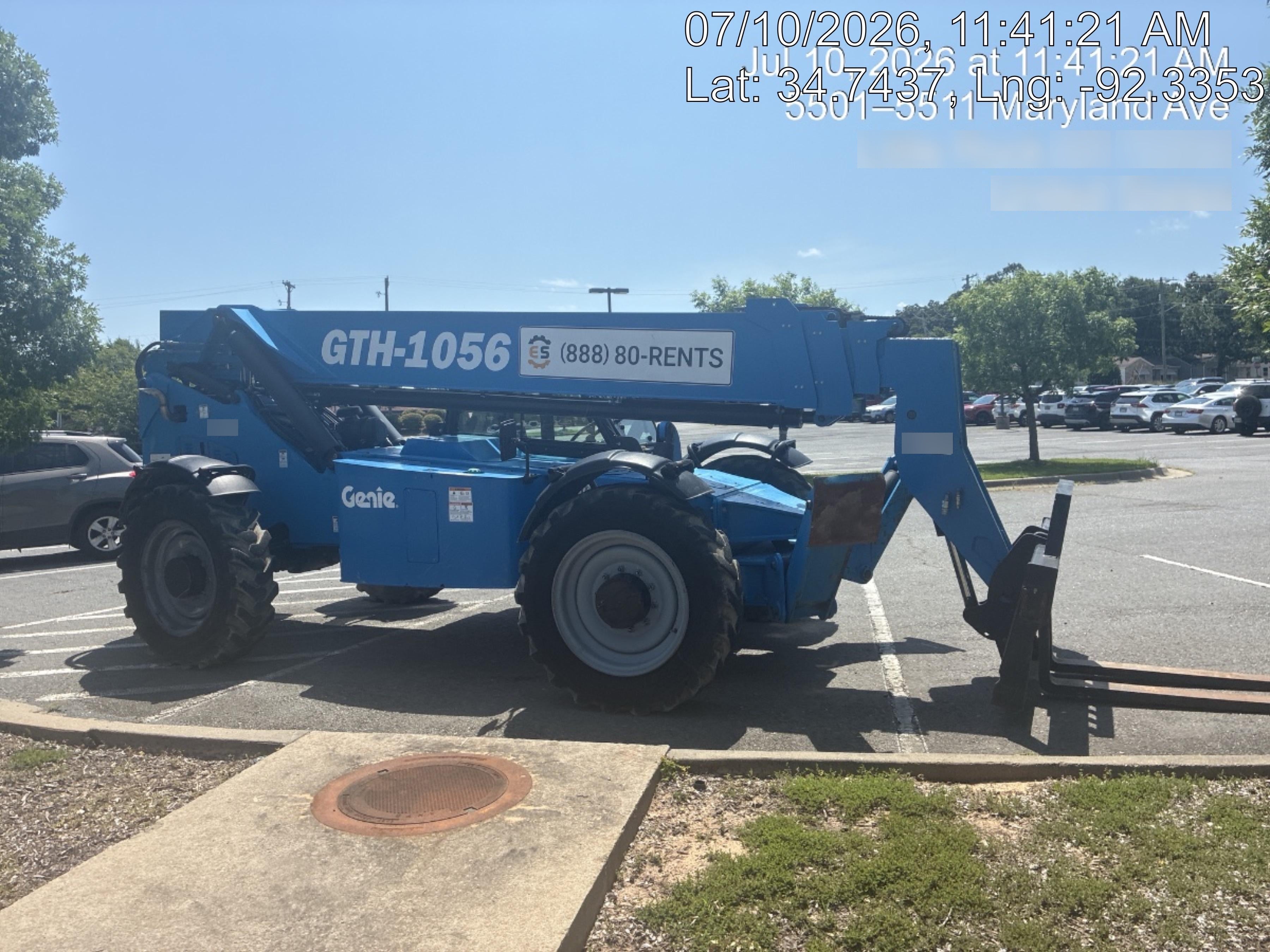 2019 Genie GTH-1056 Cab/Heat/AC, FF Tires, LED Work Lights, Beacon 60" QA Carriage, 60" Forks