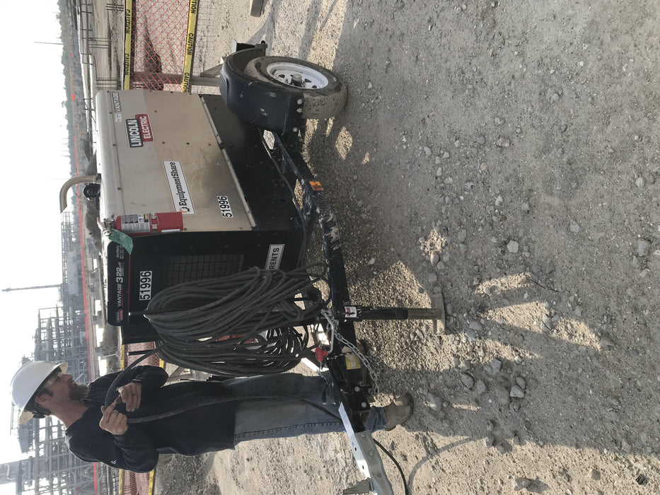 2019 Lincoln Electric Vantage 322 Welder Ready-Pak 3, Two wheel trailer, Fender and Light kit, Cable Rack