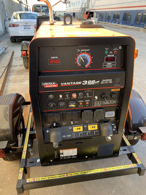 2021 Lincoln Electric Vantage 322 Vantage 322 Ready Pak 3 w/ Decals, ORANGE (includes trailer, cable rack, fender light kit) NO Telematics