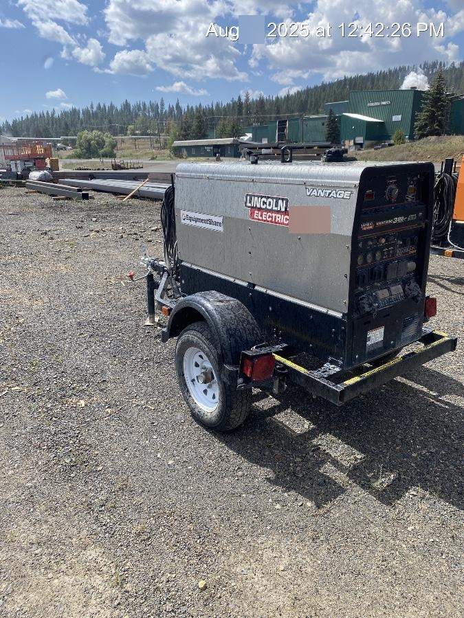 2019 Lincoln Electric Vantage 322 Ready-Pak 3, Two Wheel Trailer, Fender and Light Kit, Cable Rack