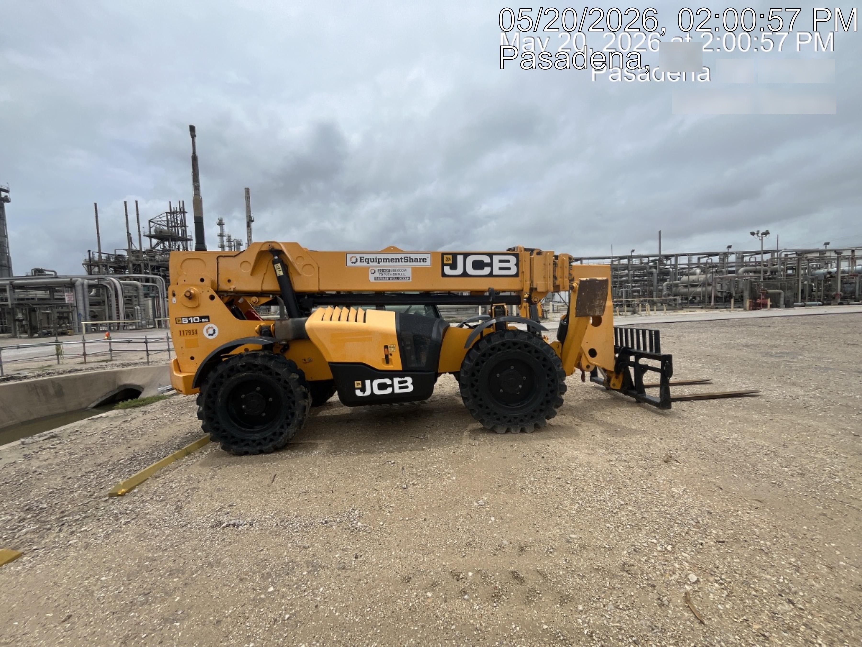 2020 JCB 510-56 Cab/Heat/Air, Solid Tires, Work Lights, Beacon, Aux Hydraulics, Back up Alarm, Lifting Eye, ES Decals