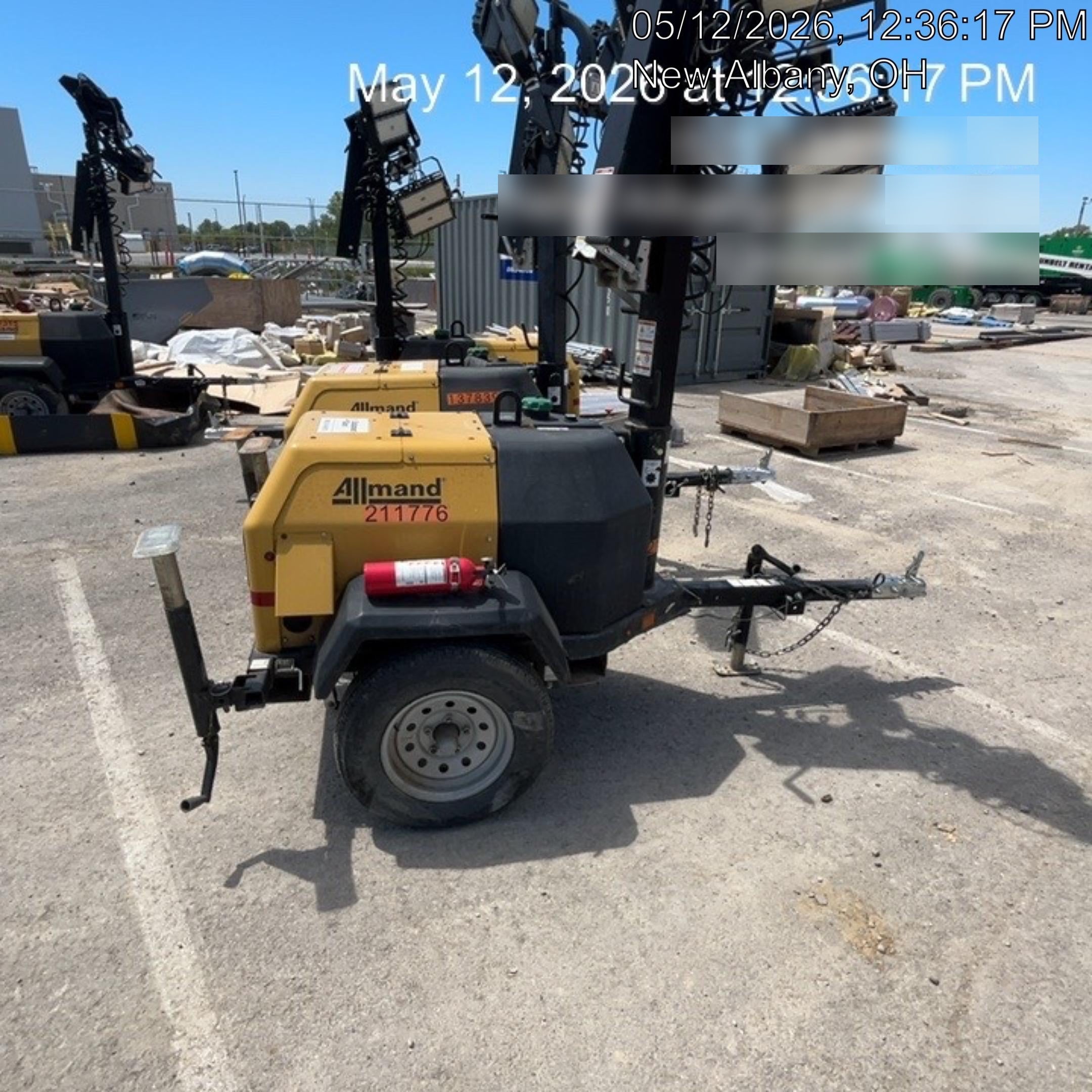 2022 Allmand NLV3GR (4) LED Light Fixture 350W, 23' Vertical Mast, 3kW Prime, Towable, Deep Sea L401, Leveling Jacks, Yanmar T4F 5.8hp