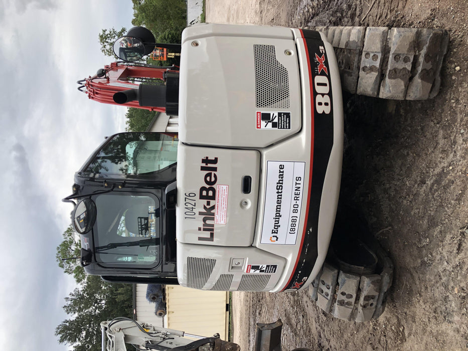 2020 Link-Belt 80X3EX 7'2" ARM, 17.7" rubber tracks, Multi function aux hydraulics