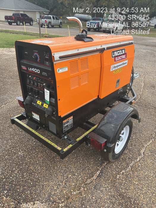 2022 Lincoln Electric LE400 Kubota V1505, Trlr, Cable Rack, Light Kit, ES Decals, T3