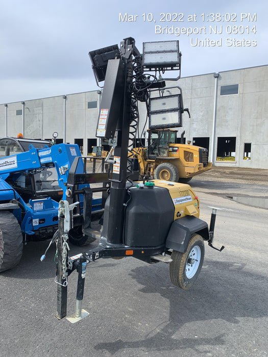 2021 Allmand NLV3GR (4) LED Light Fixture 350W, 23' Vertical Mast, 3kW Prime, Towable, Deep Sea L401, Leveling Jacks, Yanmar T4F 5.8hp