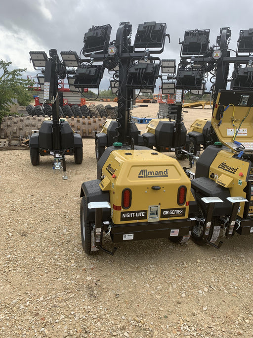 2022 Allmand NLV3GR (4) LED Light Fixture 350W, 23' Vertical Mast, 3kW Prime, Towable, ES Decals, T3