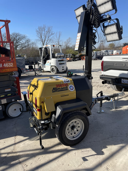 2022 Allmand NLV3GR (4) LED Light Fixture 350W, 23' Vertical Mast, 3kW Prime, Towable, ES Decals, T3