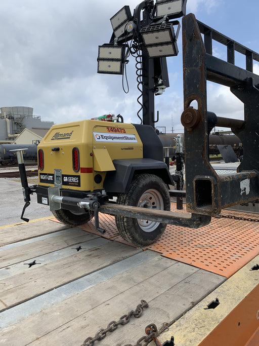 2022 Allmand NLV3GR (4) LED Light Fixture 350W, 23' Vertical Mast, 3kW Prime, Towable, Deep Sea L401, Leveling Jacks, Yanmar T4F 5.8hp