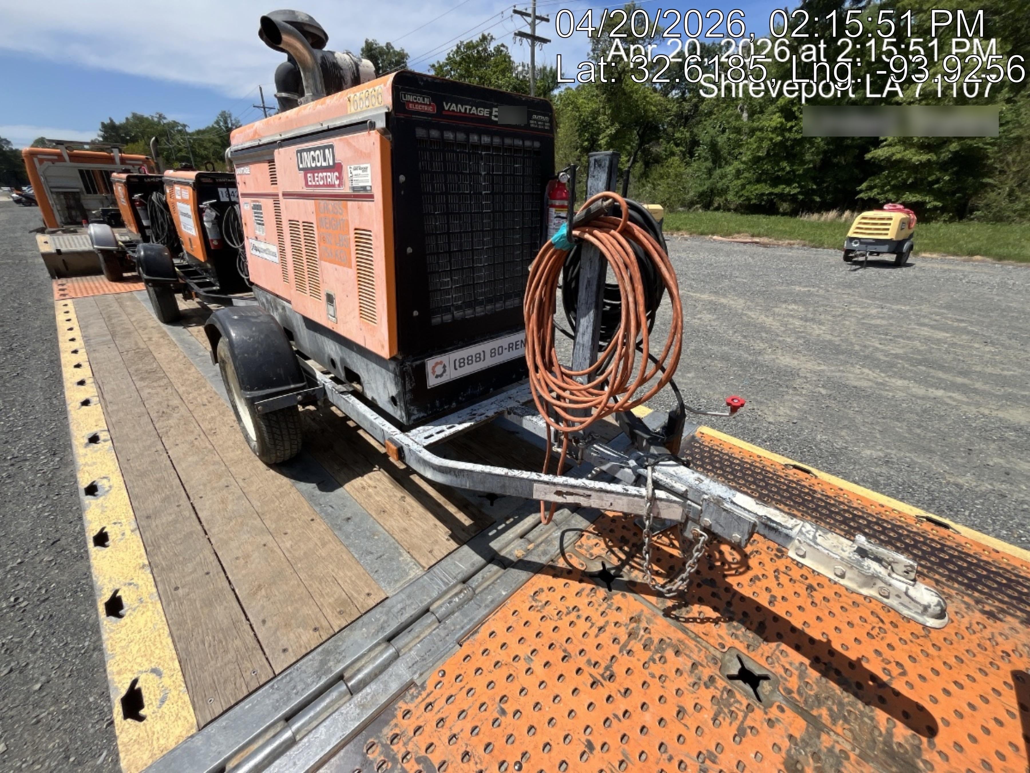 2021 Lincoln Electric Vantage 549X Ready Pak 3, ORANGE (includes trailer, cable rack, fender light kit)