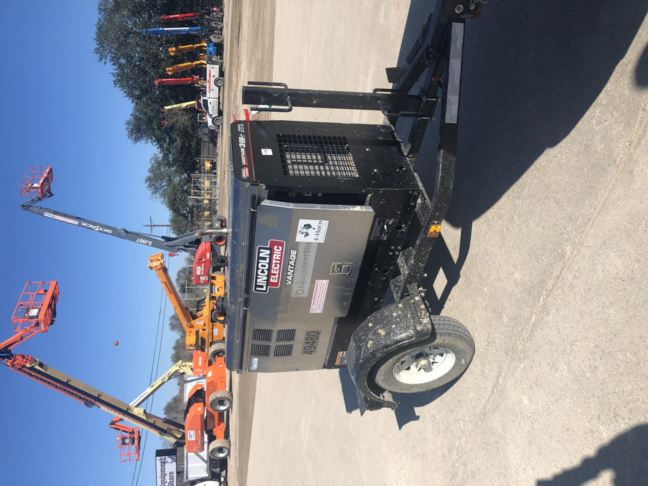 2019 Lincoln Electric Vantage 322 Ready-Pak 3, Two Wheel Trailer, Fender and Light Kit, Cable Rack