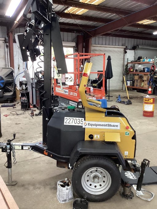 2022 Allmand NLV3GR (4) LED Light Fixture 350W, 23' Vertical Mast, 3kW Prime, Towable, Deep Sea L401, Leveling Jacks, Yanmar T4F 5.8hp