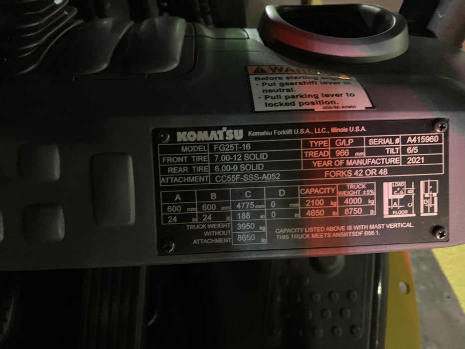 2020 KOMATSU FG25T-16