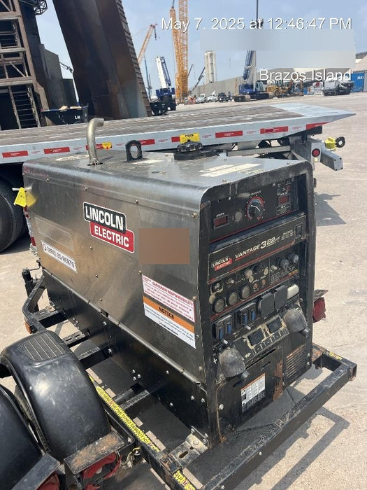 2019 Lincoln Electric Vantage 322 Welder Ready-Pak 3, Two wheel trailer, Fender and Light kit, Cable Rack