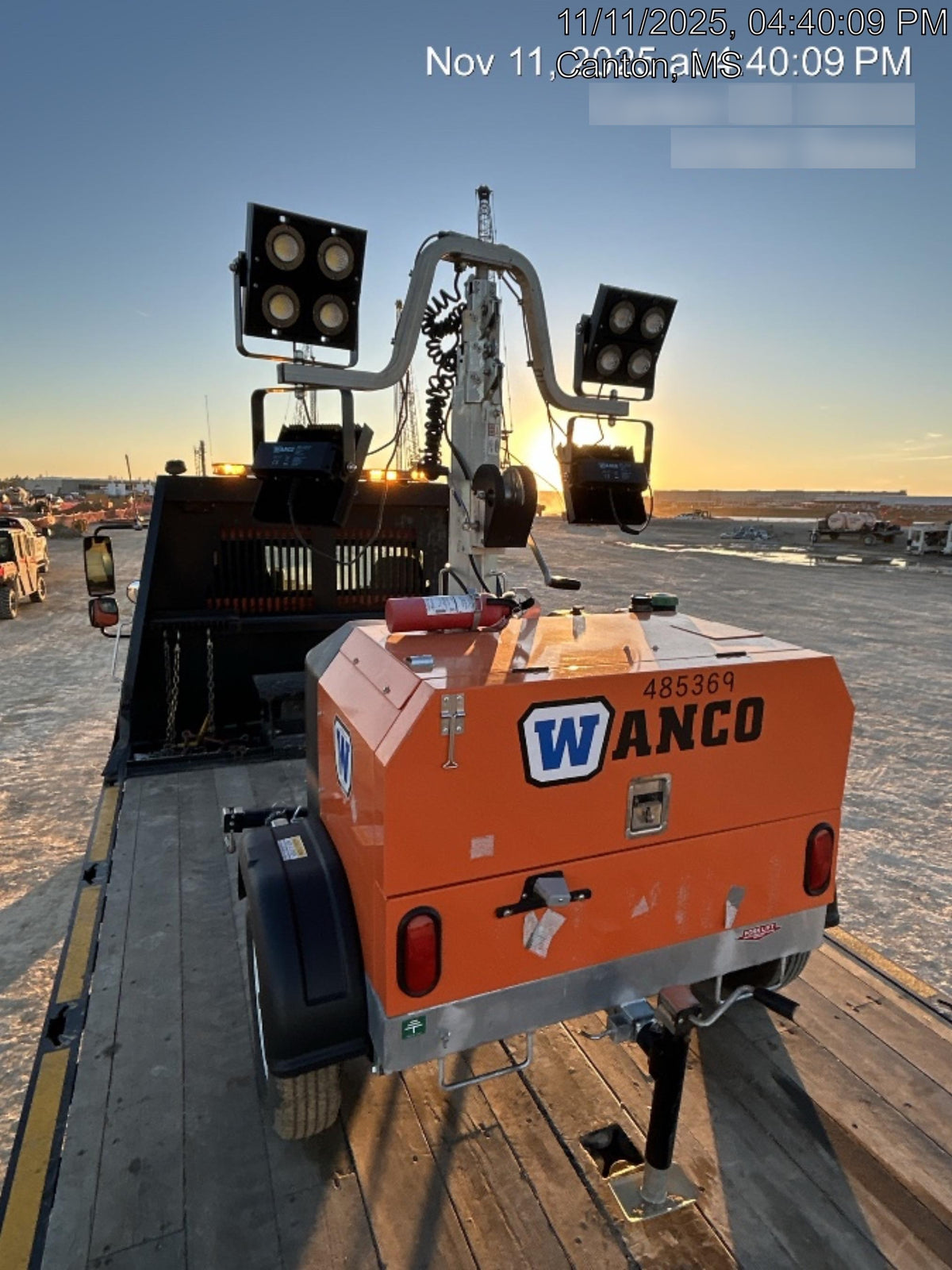 2025 Wanco WLTT-4MM4K Diesel, Mitsubishi L2E, 9.0HP @1800 rpm, Deep Sea Controller, Shore Power Plug, Auto Start, (4) 350W LED Floodlights, 4kW Generator, 60 Gal Fuel Tank, 2" Ball, T3