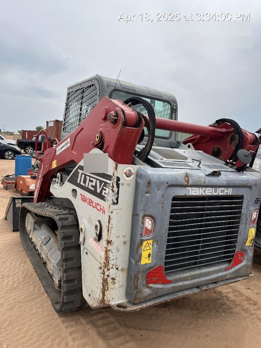 2019 Takeuchi TL12V2C ROPS/FOPS Cab, Heat/AC, Defroster, Rubber Tracks, Back-up Alarm, Front & Rear Working Lights, Auxiliary Hydraulics, Two-Speed Travel, Electronic Monitoring System, Hydraulic Universal Quick Hitch w/80" HD Smooth Dirt Bucket with Bolt-on Edge, 24.0 cu ft. Capacity