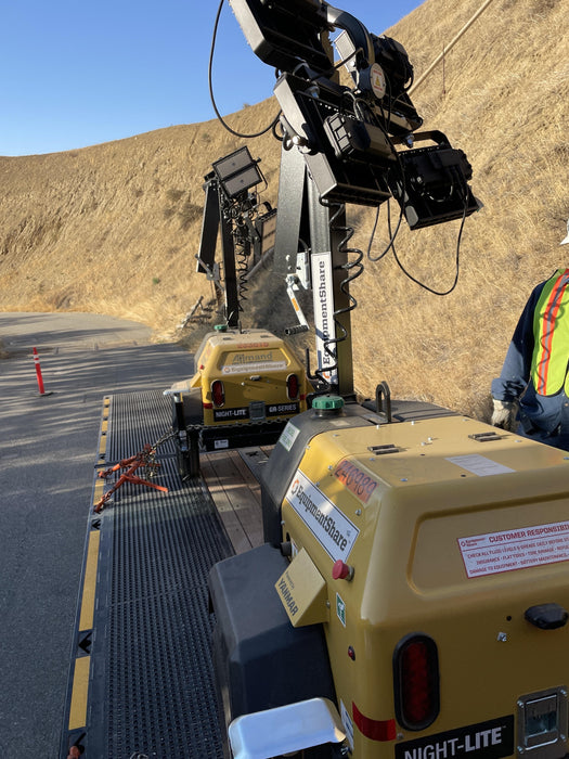 2022 Allmand NLV3GR (4) LED Light Fixture 350W, 23' Vertical Mast, 3kW Prime, Towable, ES Decals, T3