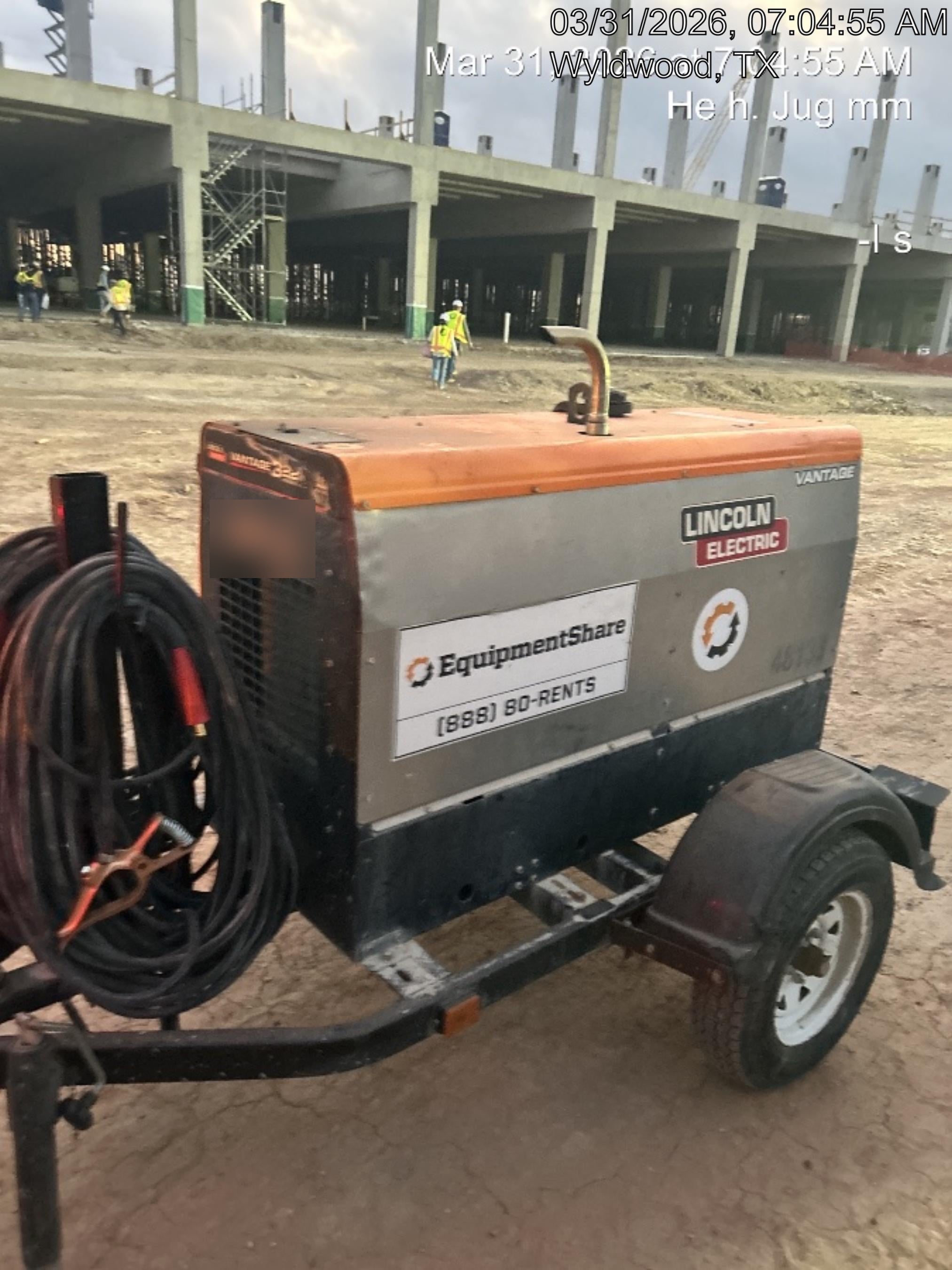 2019 Lincoln Electric Vantage 322 Ready-Pak 3, Two Wheel Trailer, Fender and Light Kit, Cable Rack