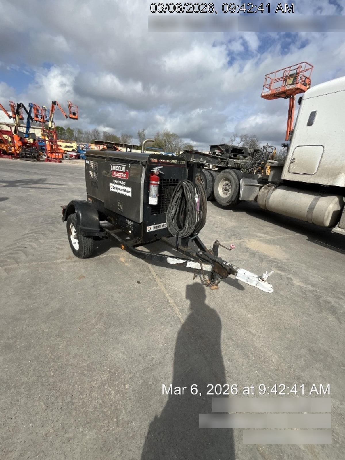 2019 Lincoln Electric Vantage 322 Ready-Pak 3, Two Wheel Trailer, Fender and Light Kit, Cable Rack