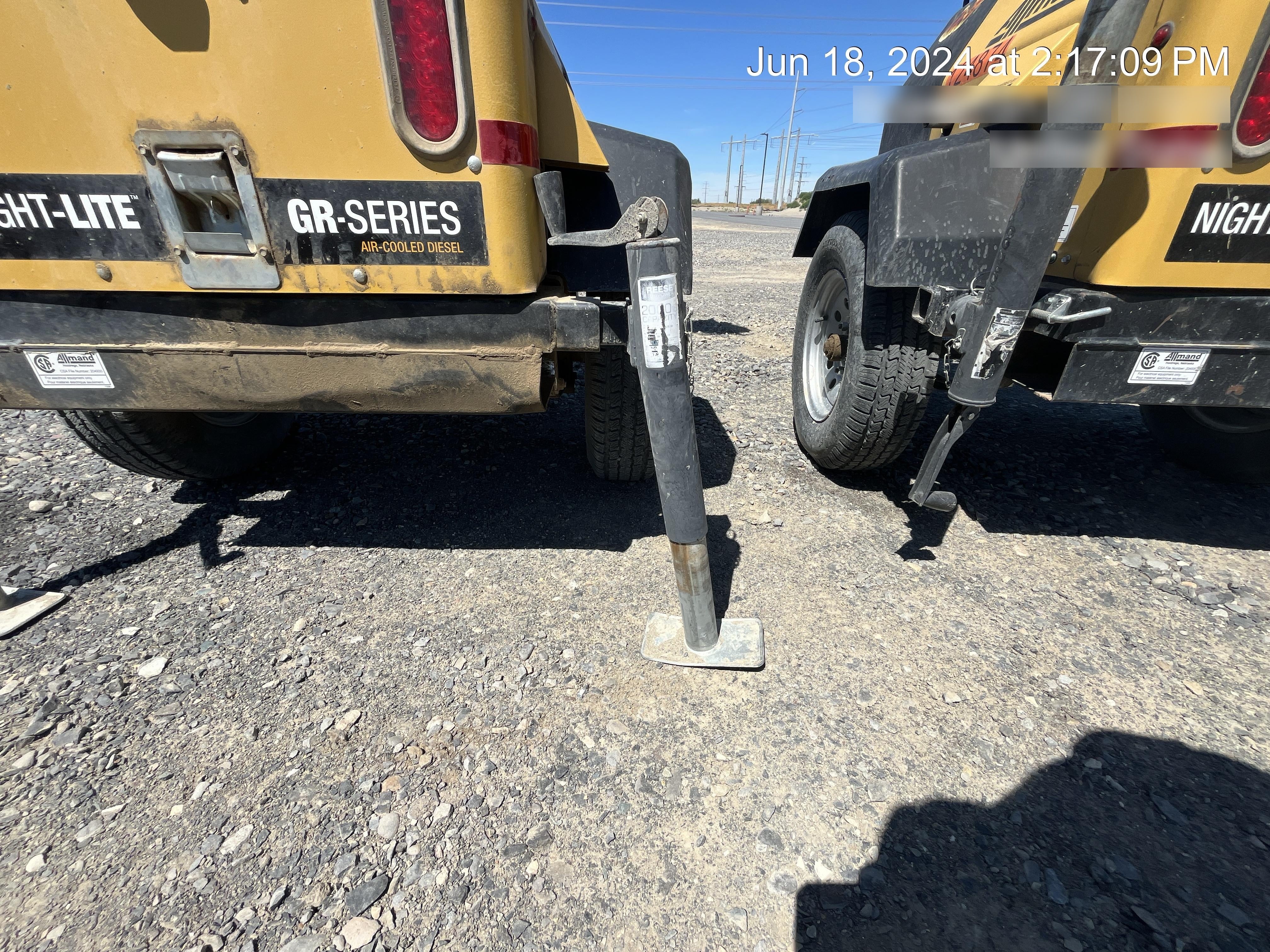 Allmand NLV3GR (4) LED Light Fixture 350W, 23' Vertical Mast, 3kW Prime, Towable, Deep Sea L401, Leveling Jacks, Yanmar T4F 5.8hp