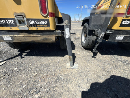 Allmand NLV3GR (4) LED Light Fixture 350W, 23' Vertical Mast, 3kW Prime, Towable, Deep Sea L401, Leveling Jacks, Yanmar T4F 5.8hp
