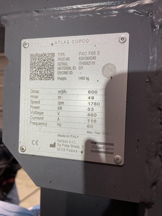 2022 ATLAS COPCO PAC F66 E