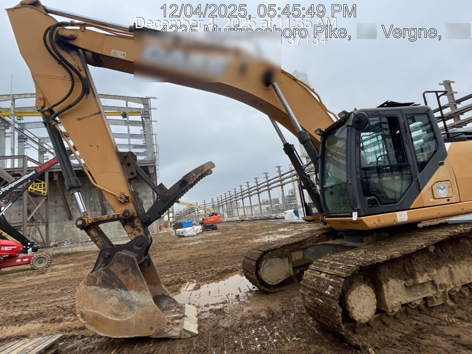 2016 Case CX350D CAB A/C, 13'-3" ARM, STEEL TRACKS, THUMB