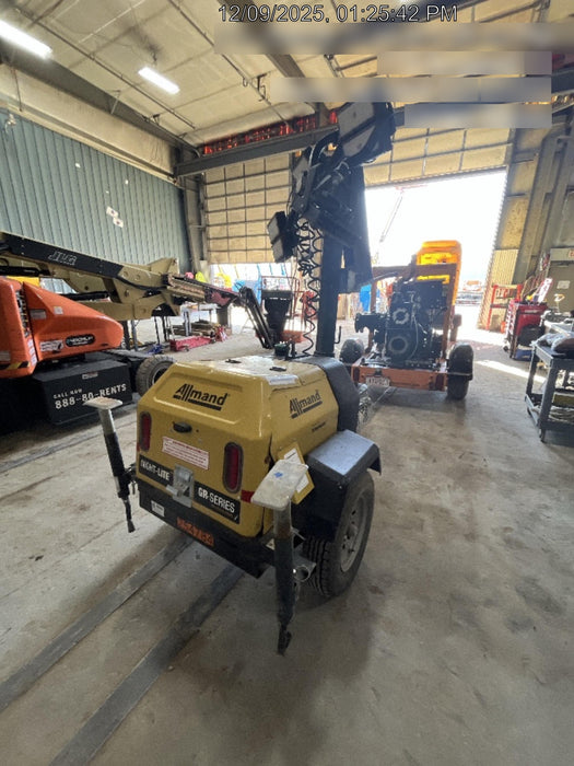 2022 Allmand NLV3GR (4) LED Light Fixture 350W, 23' Vertical Mast, 3kW Prime, Towable, ES Decals, T3