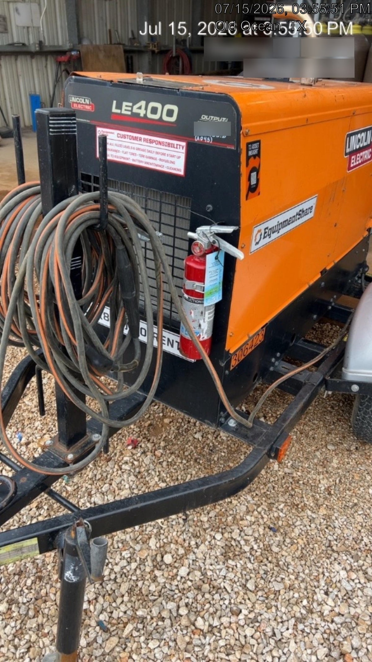 2023 Lincoln Electric LE400 Kubota V1505, Trlr, Cable Rack, Light Kit, ES Decals, T3