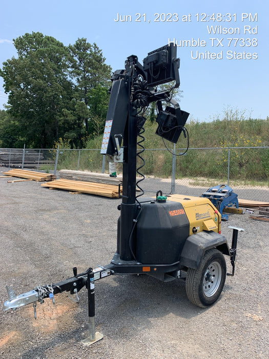 2022 Allmand NLV3GR (4) LED Light Fixture 350W, 23' Vertical Mast, 3kW Prime, Towable, ES Decals, T3