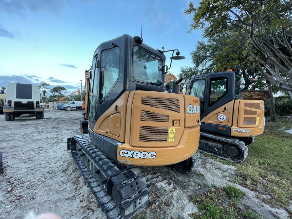 2018 Case CX80C CLOSED CAB, A/C, RUBBER TRACKS PADS, 7'-2" ARM