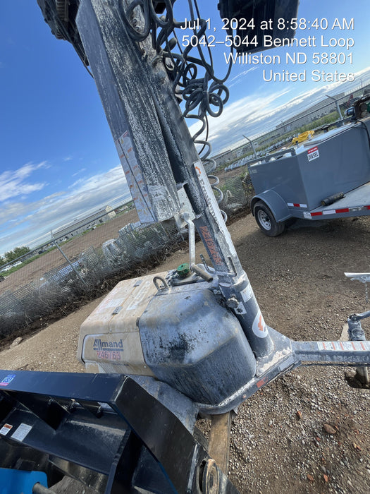 2022 Allmand NLV3GR (4) LED Light Fixture 350W, 23' Vertical Mast, 3kW Prime, Towable, ES Decals, T3