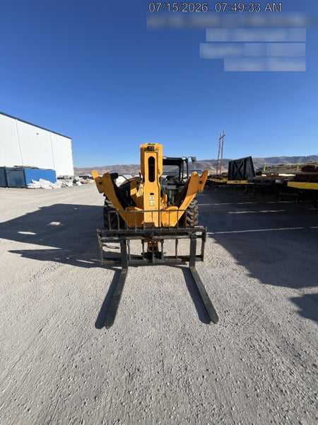 2019 JCB 510-56 74 HP w/Open ROPS, Beacon, Aux Hydraulics, Worklights, Solid Tires w/60" Carriage/Forks
