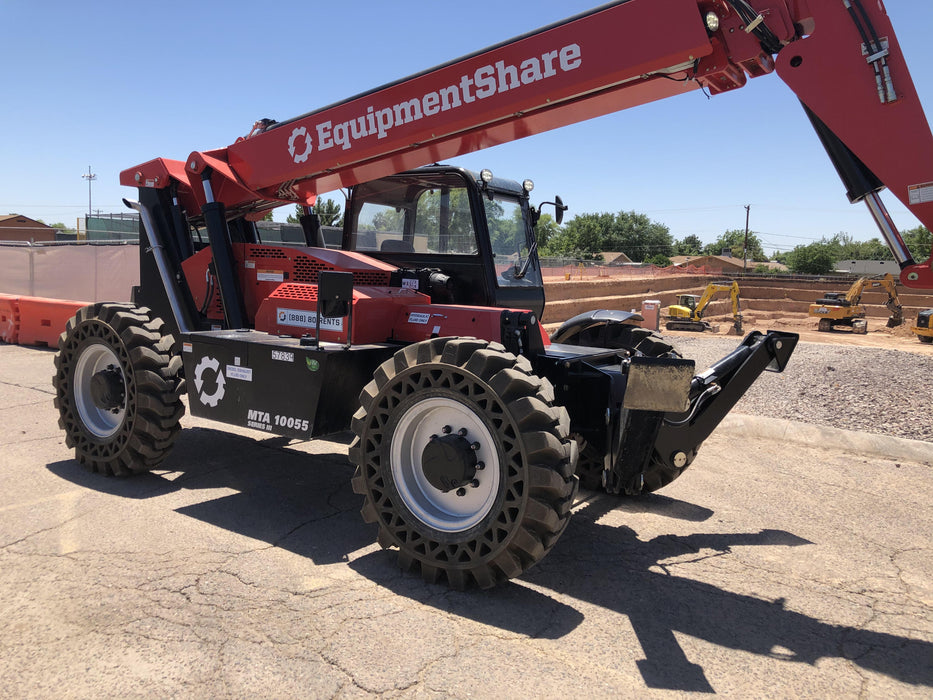 2020 Manitou MTA10055 Cab/Heat/Air, LED Work Lights, Solid Tires, Lift Hook, Beacon, Auxiliary Hydraulics w/66" Carriage and 60" Forks