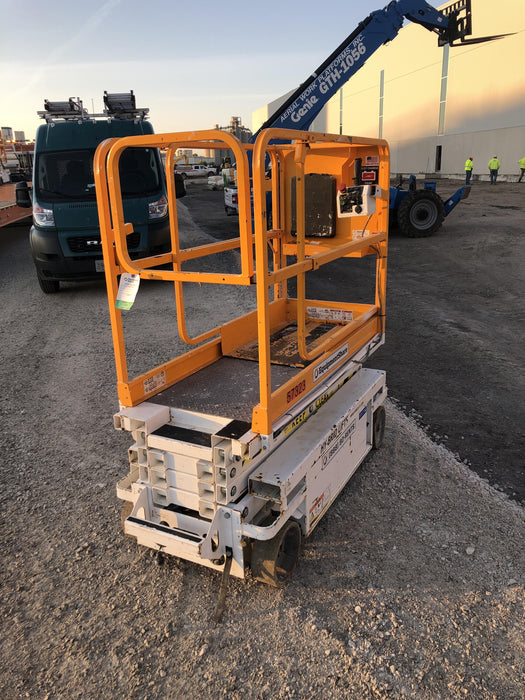 Custom Equipment HB-1430 <ul>
 <li>Hy-Brid Scissor Lift</li>
  <li>Platform capacity up to 670 lbs.</li>
  <li>Working height up to 20 ft</li>
  <li>Weighs under 1,700 lbs.</li>
  <li>Non-marking wheels </li>
</ul>