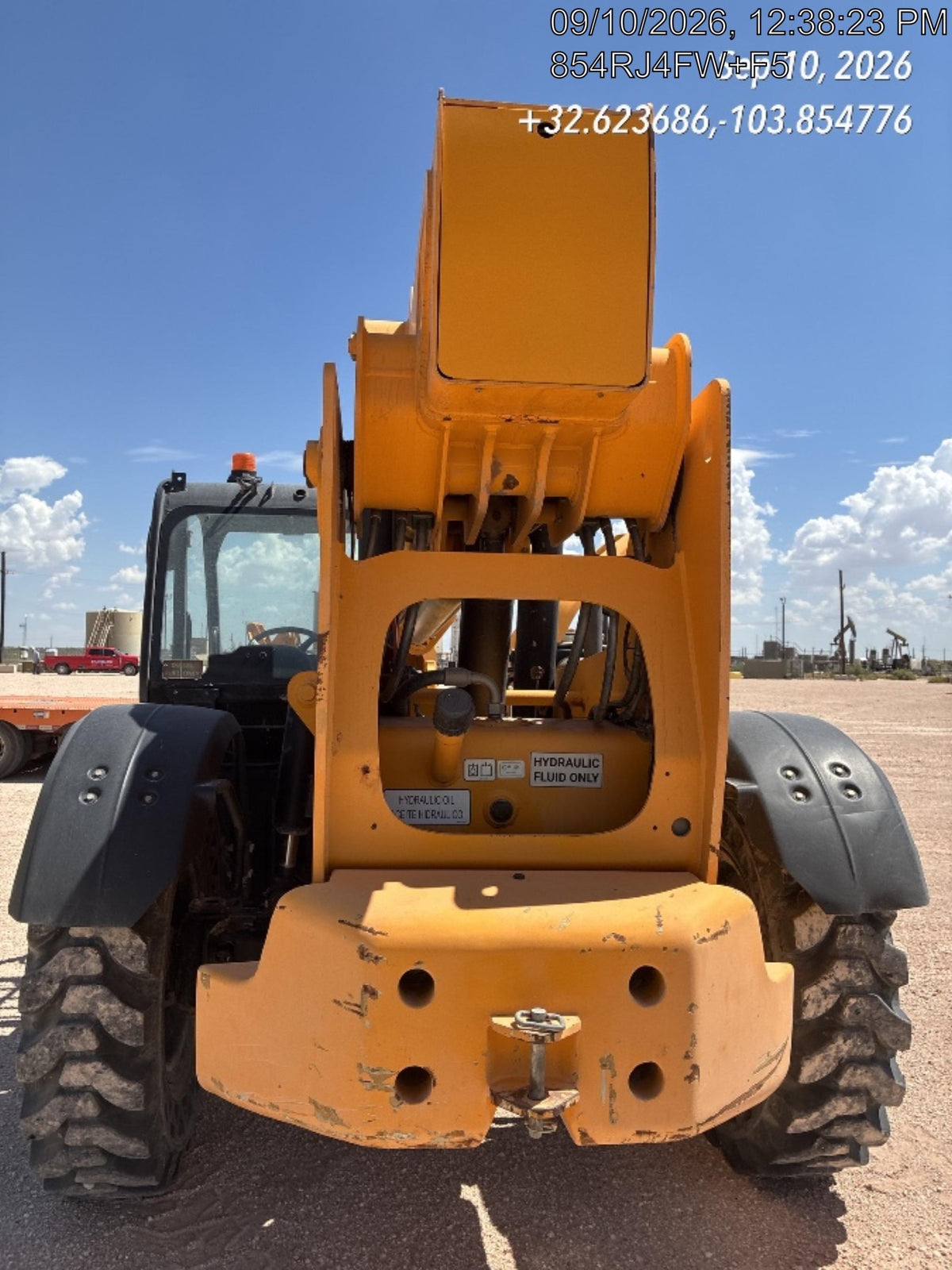 2019 JCB 510-56 Open ROPS, 74 HP, Solid Tires, Worklights, Beacon, Aux Hydraulics, Lifting Eye 72" Carriage/60" Forks