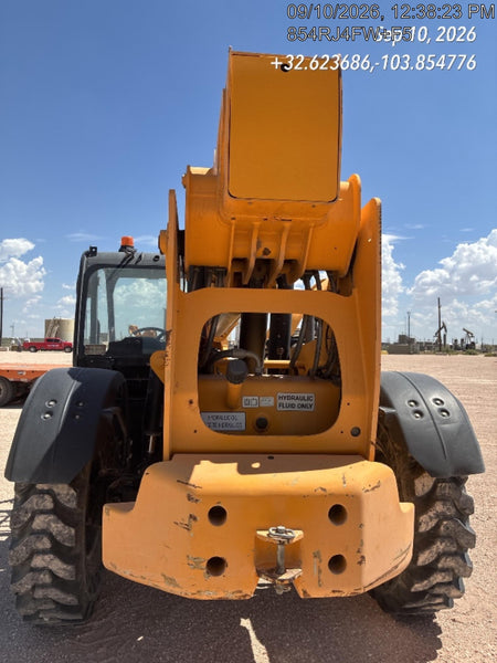2019 JCB 510-56 Open ROPS, 74 HP, Solid Tires, Worklights, Beacon, Aux Hydraulics, Lifting Eye 72" Carriage/60" Forks