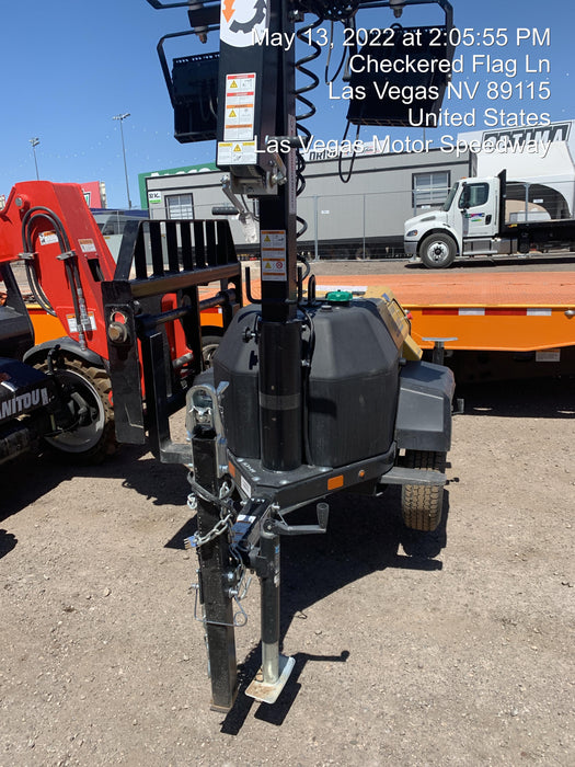 2021 Allmand NLV3GR (4) LED Light Fixture 350W, 23' Vertical Mast, 3kW Prime, Towable, Deep Sea L401, Leveling Jacks, Yanmar T4F 5.8hp