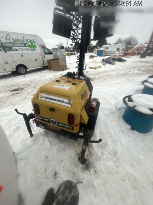 2022 Allmand NLV3GR (4) LED Light Fixture 350W, 23' Vertical Mast, 3kW Prime, Towable, Deep Sea L401, Leveling Jacks, Yanmar T4F 5.8hp