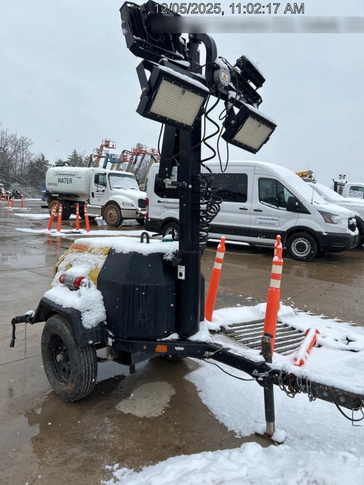 2021 Allmand NLV3GR (4) LED Light Fixture 350W, 23' Vertical Mast, 3kW Prime, Towable, Deep Sea L401, Leveling Jacks, Yanmar T4F 5.8hp