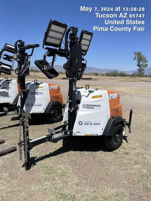 2024 Generac MLT2 Diesel, Flex Switch 120V Input, Powerzone Controller, 
(4) 320W LED Lights, 4kW Generator, 39.9 Gal Fuel Tank, 2" Ball, T3