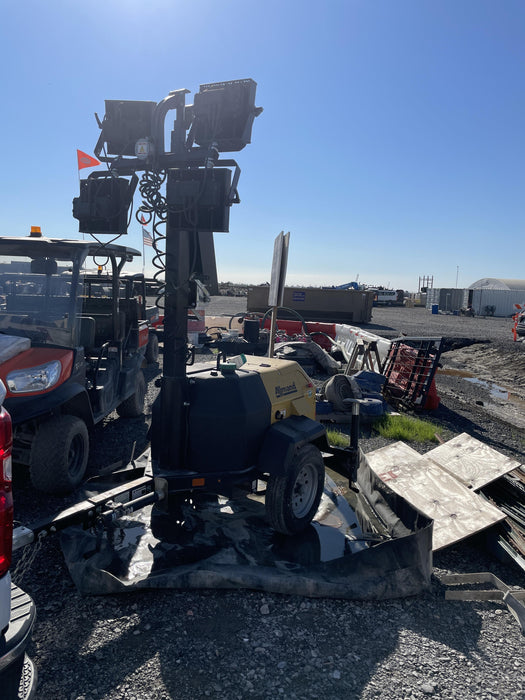 2022 Allmand NLV3GR (4) LED Light Fixture 350W, 23' Vertical Mast, 3kW Prime, Towable, Deep Sea L401, Leveling Jacks, Yanmar T4F 5.8hp