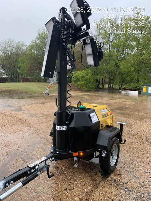 2022 Allmand NLV3GR (4) LED Light Fixture 350W, 23' Vertical Mast, 3kW Prime, Towable, ES Decals, T3