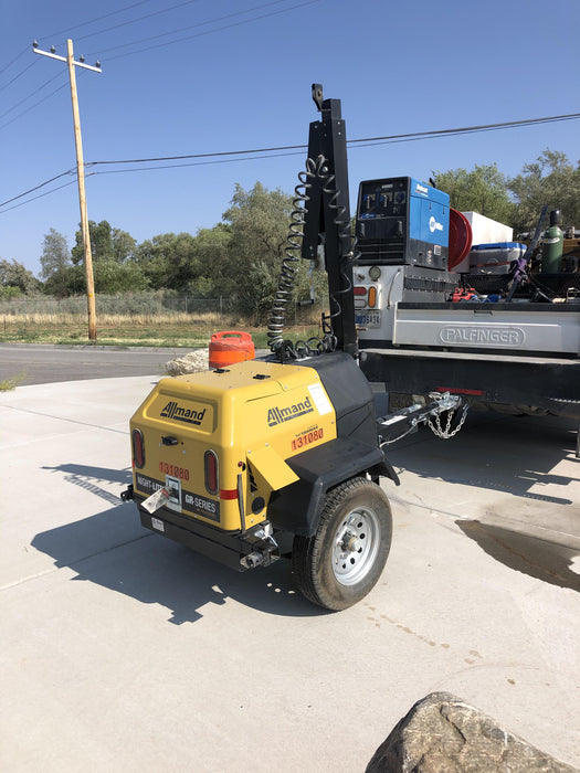 2021 Allmand NLV3GR (4) LED Light Fixture 350W, 23' Vertical Mast, 3kW Prime, Towable, Deep Sea L401, Leveling Jacks, Yanmar T4F 5.8hp